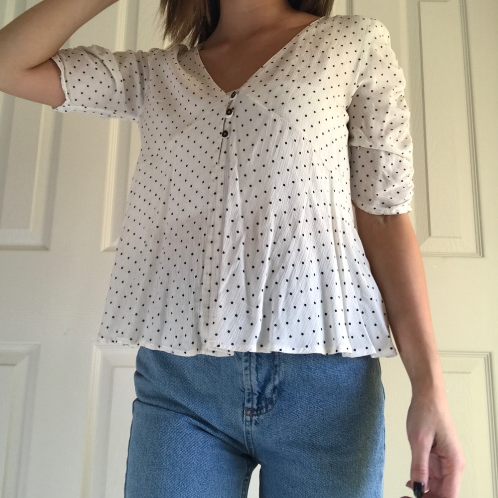 polka dot blouse